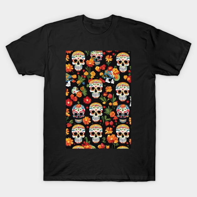 Cinco de Mayo skull pattern T-Shirt by Spaceboyishere